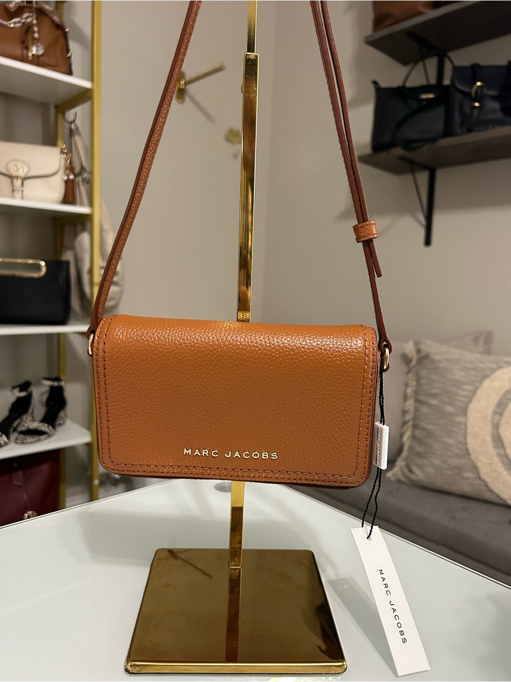 NWT Marc Jacobs Groove Mini Shoulder Bag crossbody tan leather